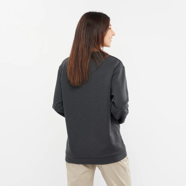 Dark Grey Salomon Outlife Logo Summer Heather Women's Sweatshirt | PH 05372L